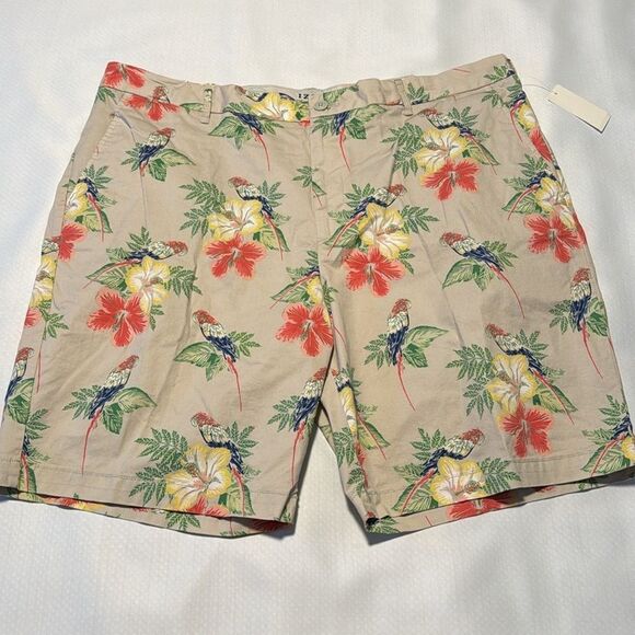 Izod Shorts Mens 40 Tan Floral - Picture 3 of 3